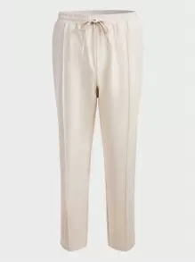 Manfinity VCAY Men Solid Blazer & Tie Waist Pants - Beige - View 10