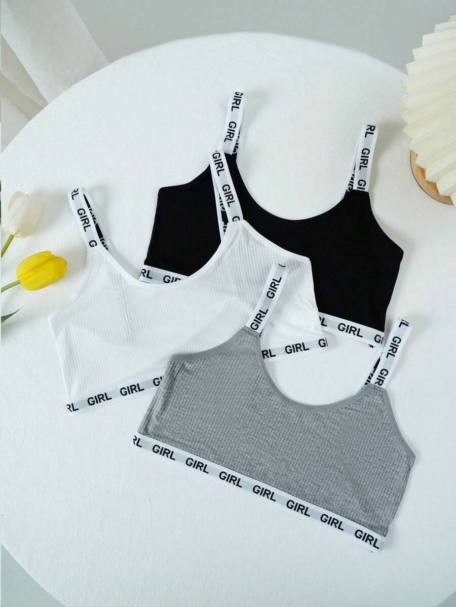 瑜珈3件套字母膠帶胸圍運動內衣 - 彩色 - 查看 1