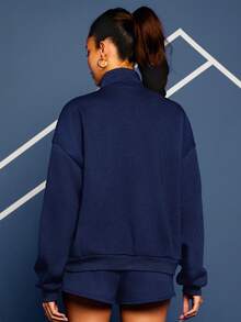 VARSITIE Sports Tennis Basic Outdoors With SWEATSHIRT - Navy Blue - View 2