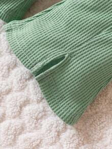 Baby Girl Ruffle Trim Sweatshirt & Flare Leg Pants - Green - View 5