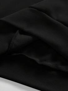 ROMWE MEN Street Life 男士星星&字母圖案抽繩連帽衫 - 黑色 - 查看 6