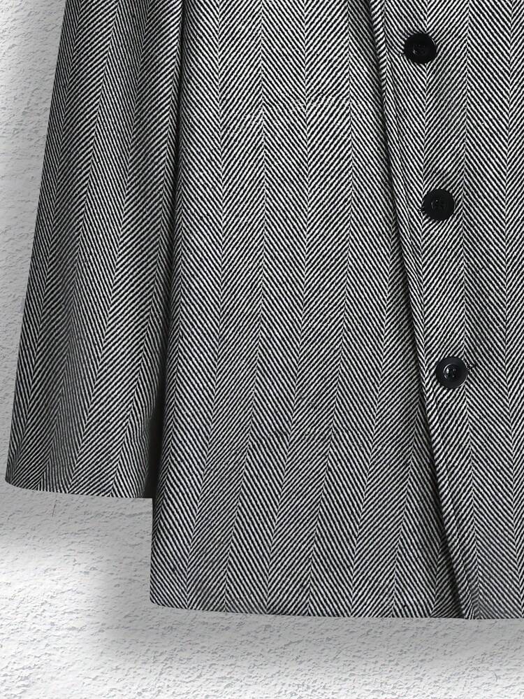 Men Button Front Overcoat