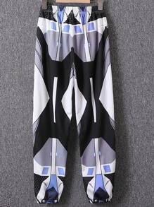 Tween Boy Polka Dot & Geo Print Elastic Waist Sweatpants - Multicolor - View 2