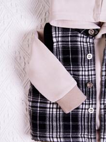 Đứa bé trai In kẻ sọc Áo Hoodie & Quần thể thao & Áo vest - Nhiều màu - Xem 3