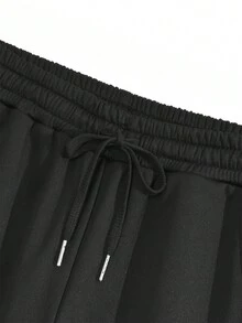 Manfinity EMRG Men Letter Graphic Flap Pocket Side Sweatpants - Black - View 5