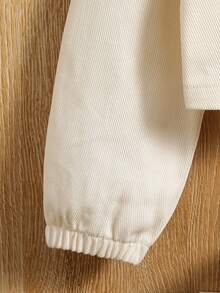 Young Girl Zip Up Denim Jacket - Beige - View 3