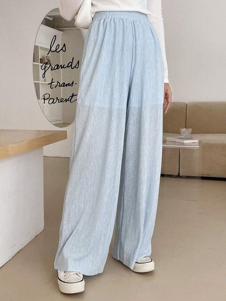 Solid Wide Leg Pants