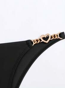 链式比基尼泳裤，适合夏季海滩度假 - 黑色 - 查看 8