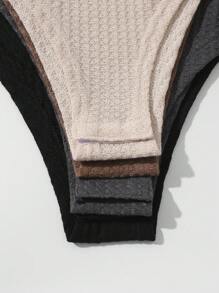 SHEIN LUNE 4入組純色高領連體衣 - 彩色 - 查看 3