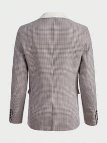 Manfinity VCAY Men Houndstooth Print Shawl Collar Blazer & Pants Set - Multicolor - View 7