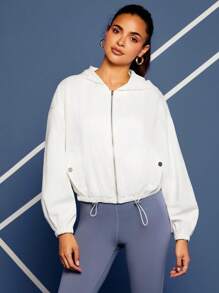 VARSITIE 網球運動外出基本服裝,含外套 - 白色 - 查看 1