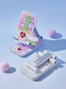 SHEIN X Care Bears Pink Heart Bear Shaped Foldable Mobile Phone Holder - Pink - View 2
