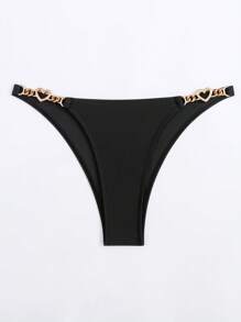 链式比基尼泳裤，适合夏季海滩度假 - 黑色 - 查看 6