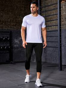 Manfinity Sport Corelite 1入組嵌入網紗運動緊身褲 - 黑色 - 查看 5