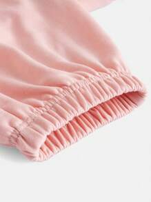 Teen Girl Figure & Letter Graphic Sweatpants - Baby Pink - View 4