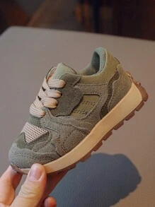 女童運動鞋,橄欖綠復古風格百搭設計 - 軍綠色 - 查看 5