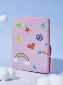 SHEIN X Care Bears 可爱卡通印花小号粉色 PVC 护照夹防丢失旅行钱包、欢呼熊、礼物 - 粉色 - 查看 4