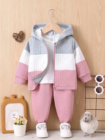 Bimba Giacche color block con zip con cappuccio & Pantaloni sportivo senza maglietta
