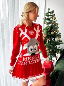 EURMUSE 女性套頭毛衣 - 紅色 - 查看 1