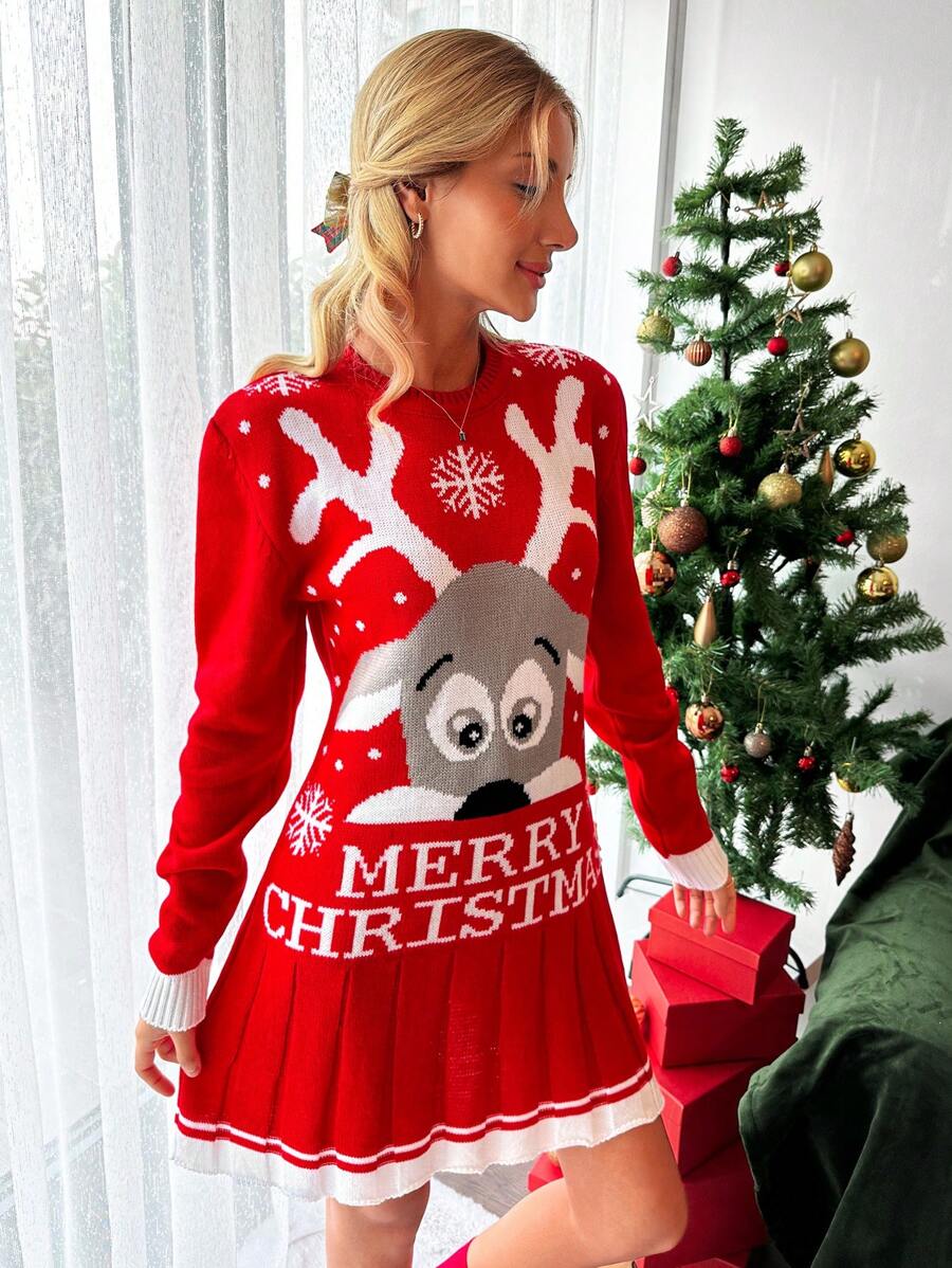 EURMUSE 女性套頭毛衣 - 紅色 - 查看 1