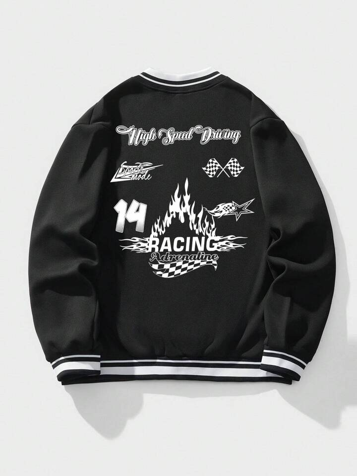 ジャケット・アウター TOKYOHEMPCONNECTION HEMP VERSITY JACKET Our Anime Guys Letter Graphic Striped Trim Thermal Lined Varsity