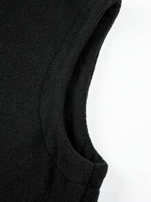 Manfinity Homme Men Letter Graphic Zip Up Hooded Vest Jacket