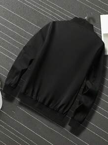 Manfinity Homme Nam Plus 1 Miếng Dây kéo Áo khoác bomber - màu đen - Xem 2