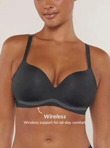 LUVLETTE Dream Curve Support+ 无钢圈隐形低胸文胸 - 黑色 - 查看 3