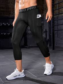 Manfinity Sport Corelite 1入組嵌入網紗運動緊身褲 - 黑色 - 查看 4