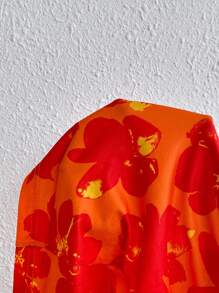 Soleia Floral Print Tube Top & Bodycon Skirt - Orange - View 6