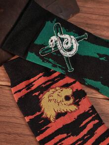 HARRY POTTER X SHEIN 女性長款襪子2,濃烈香調,舒服的,合適的適用於日常穿著 - 彩色 - 查看 8