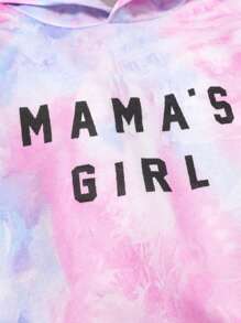 SHEIN 年輕女孩紮染字母圖案連帽衫和運動褲 - 彩色 - 查看 5