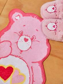 SHEIN X Care Bears Asymmetric Heart Bear Character Printed Area Rug, Gifts - Red - View 2
