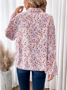 SHEIN Frenchy 小碎花印花燈籠袖襯衫