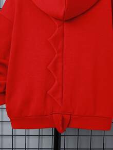 SHEIN 青少年男孩卡通图案卫衣 - 紅色 - 查看 9