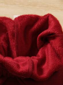 Baby Boy Rabbit Print Sweatshirt & Sweatpants - Red and White - View 5