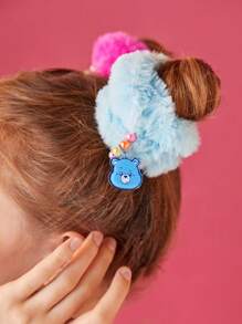 SHEIN X Care Bears Beaded Plush Hair Ties, 3pcs - Multicolor - View 2