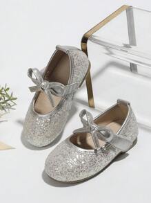 幼儿女孩休闲水钻蝴蝶结平底鞋，韩版儿童乐福鞋平底鞋，舞鞋，秋冬