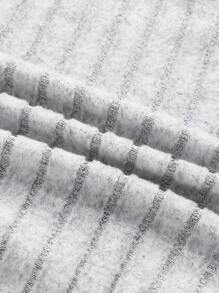 SHEIN EZwear Borg Collar Fuzzy Panel Hook & Eye Front Coat In Fall/Winter