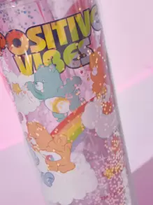 SHEIN X Care Bears 650ml Love Bear Semi-transparent Straw Cup - Multicolor - View 5