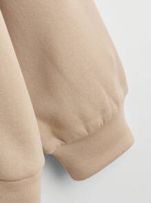 Muchica Capucha con estampado de oso con bolsillo de canguro con cordón - Albaricoque - Ver 4