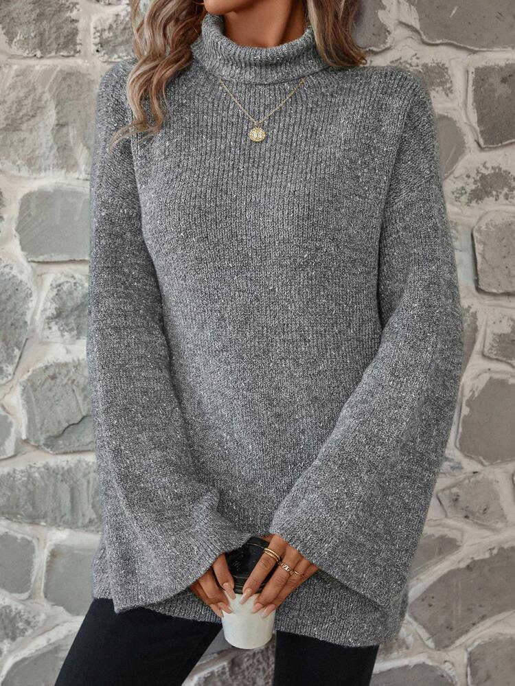 Turtleneck Drop Shoulder Sweater