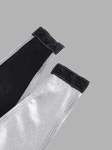 SHEIN ICON Buckle Detail Cut Out Front Cami Bodysuit - Silver - View 3