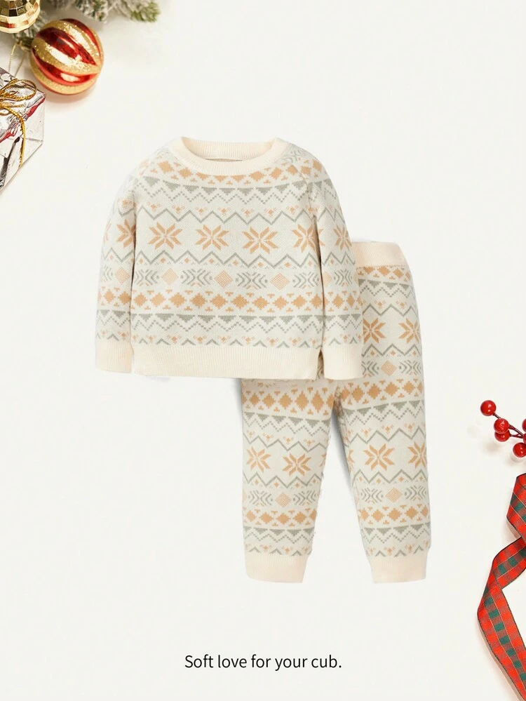 Baby Geo Pattern Sweater & Knit Pants