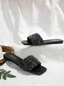 Flat Sandals For Women - Black - View 4