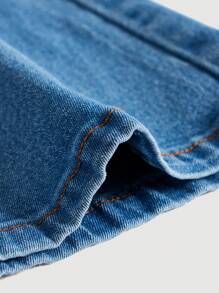 SHEIN Teen Girl Slant Pocket Flare Leg Jeans - Medium Wash - View 3