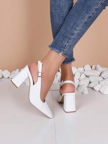 女士高跟鞋泵 - 白色 - 查看 3