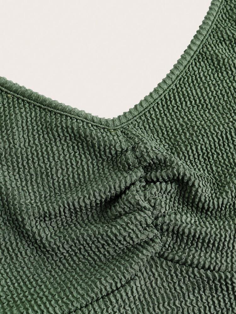 Solid Halter Romper & Super Crop Top