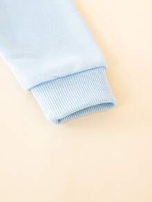 男嬰卡通圖案運動衫和運動褲 - 藍色 - 查看 5