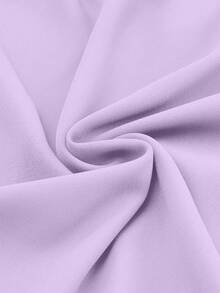 DOKOTOO Notched Neckline Lantern Sleeve Blouse - Mauve Purple - View 8